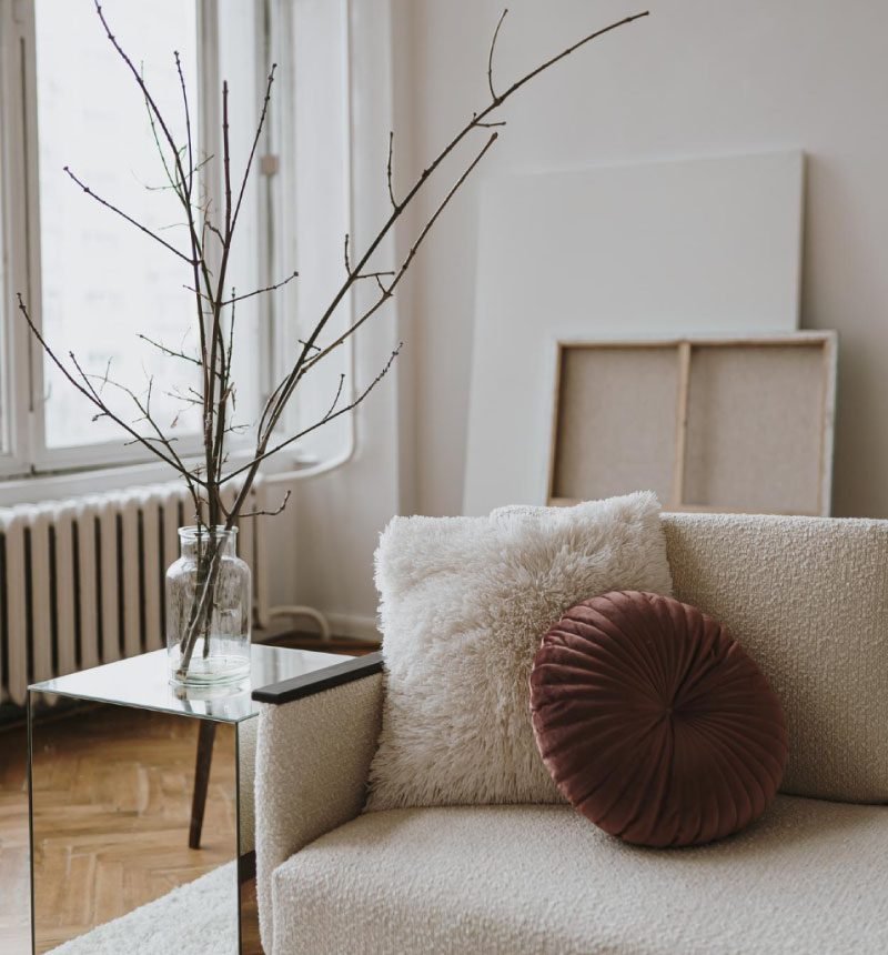 aesthetic minimal home living room interior design