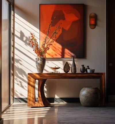 modern styled small entryway